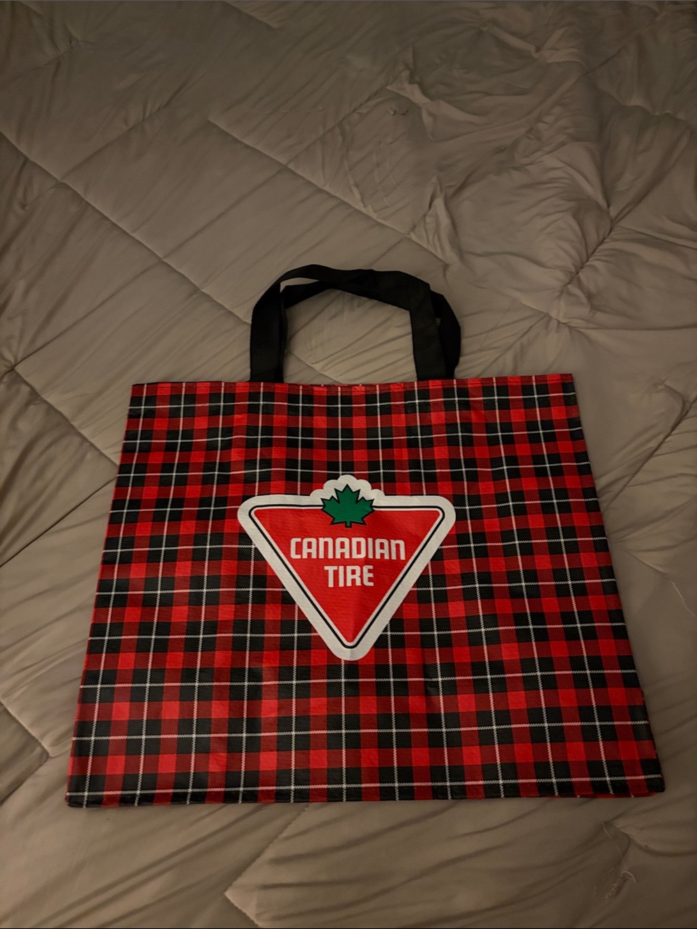 Canadian Tire Plaid Shopping Bag